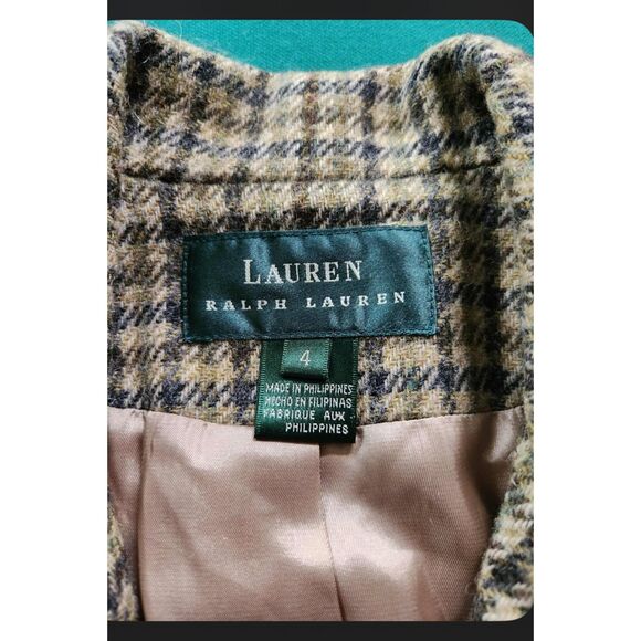 Lauren Ralph Lauren Womens Blazer Wool 4 Academia Preppy Old Money Plaid - Picture 7 of 8